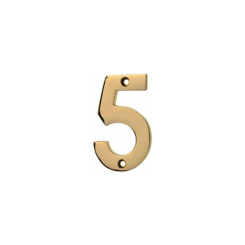 Frisco Eclipse Numeral '5' Face Fix 76mm l Polished Brass - Yellow