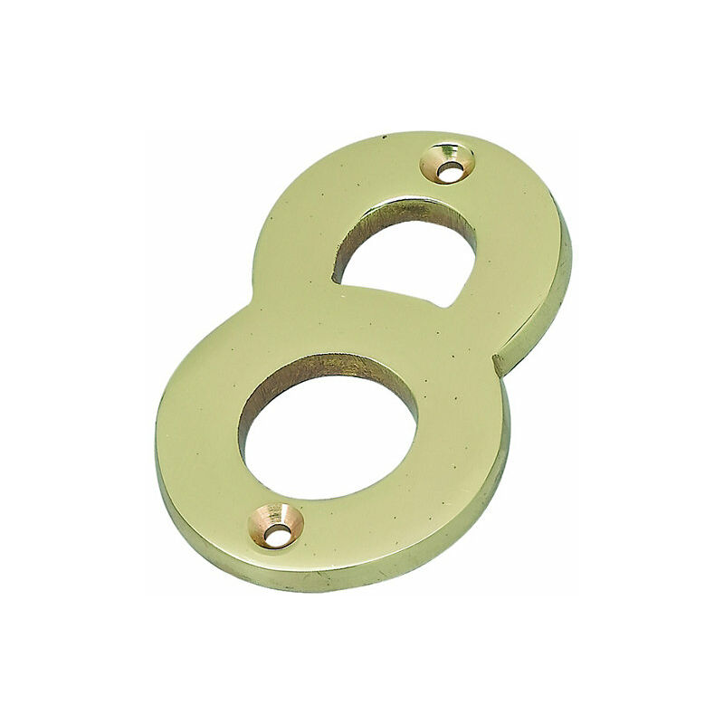 Frisco Eclipse Numeral '8' Face Fix 76mm l Polished Brass - Yellow