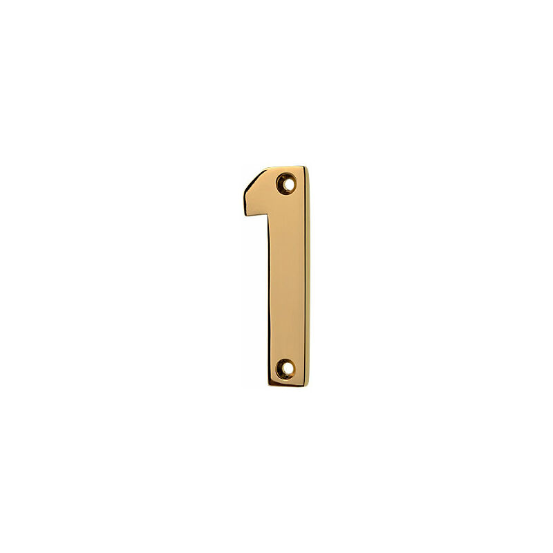 Frisco Face Fix '1' Numeral 76mm h Polished Brass - Yellow