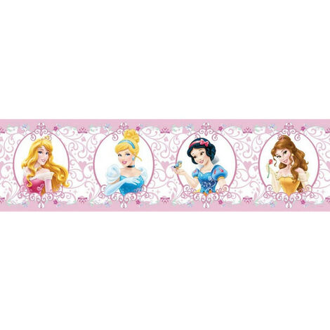Frise 4 Princesses Disney : La Belle au bois dormant, Cendrillon Blanche Neige, Belle
