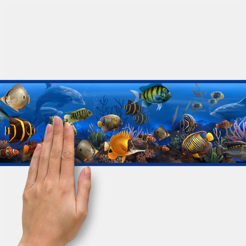Roommates - Frise adhésive - Animaux Marins - Longueur 4,57 mètres