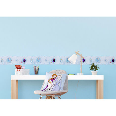 Frise auto-adhésive Disney - La Reine des Neiges 2 - modèle dessin fond bleu - 5 M x 10 CM - Multicolor