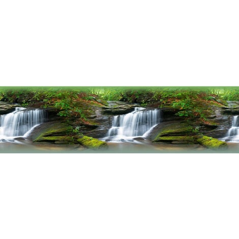 Frise auto-collante Chutes d'eau - 1 rouleau de 14 cm x 500 cm - Multicolor