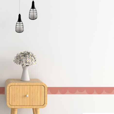 Frise décorative adhésive, feston fantaisie rose, 5 cm X 300 cm