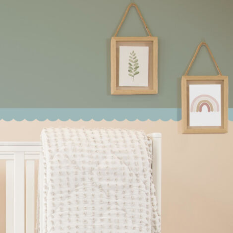 Frise décorative adhésive, festonnée bleu, bleu canard, feston, 9 cm X 300 cm