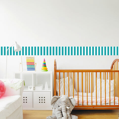 Frise décorative adhésive, rayure vert canard pour une mur tendance, 10 cm X 300 cm