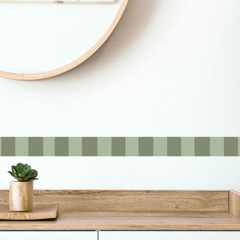 Frise décorative adhésive, rayures larges, vert, 5 cm X 300 cm