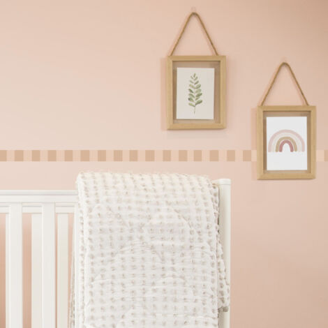 Frise décorative adhésive, rayures verticales larges, beige, motif géométrique, 5 cm X 300 cm
