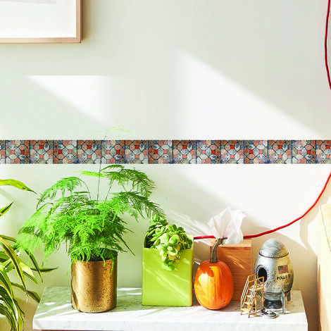 Frise murale adhésive géométrique en vinyle 5 cm x 300 cm – Autocollante pour murs et sols intérieurs – Fabrication française – Plage