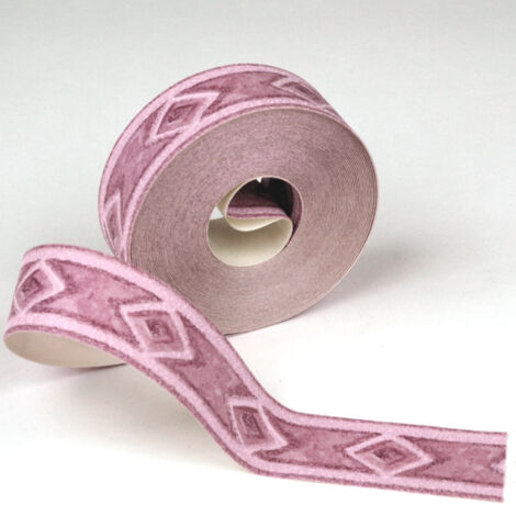 Frise murale adhésive motifs ethniques 3,5 cm x 10 m – Lavable et strippable – Bonne résistance à la lumière – Couleurs violettes – Montecolino - MC-BM715212