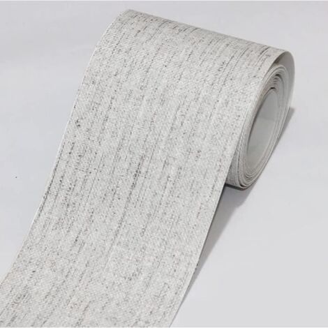Frise Murale Adhesive - Noname - Tissage Gris Clair - 25cm X 500cm - PVC - Intérieur