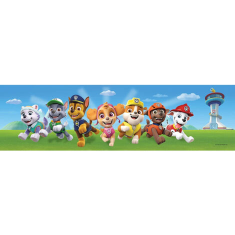 Frise murale auto-adhésive Pat'Patrouille – Modèle En avant – 5 m x 10 cm – PVC facile à poser pour chambre d'enfant – Ag Art