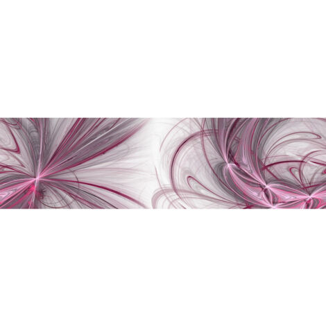 Frise murale auto-collante Abstract 500cm x 14cm – Motif rouge, violet et gris – Impression numérique haute qualité – PVC écologique – Ag Art