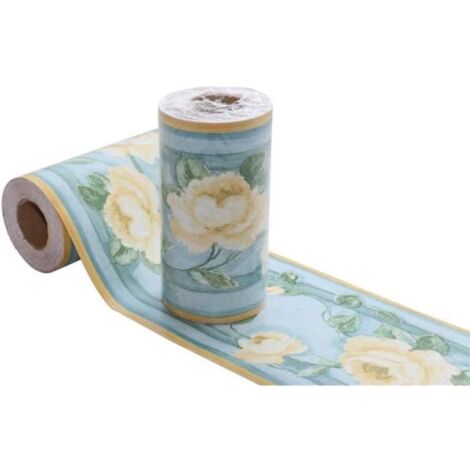 Frise Murale - Pivoine Jaune - Autocollante - PVC - 10x1000cm
