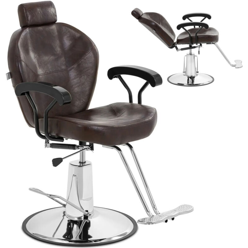 Physa Friseurstuhl Mit Fußstütze Höhenverstellbar Barber-stuhl 150 Kg Ilford Braun
