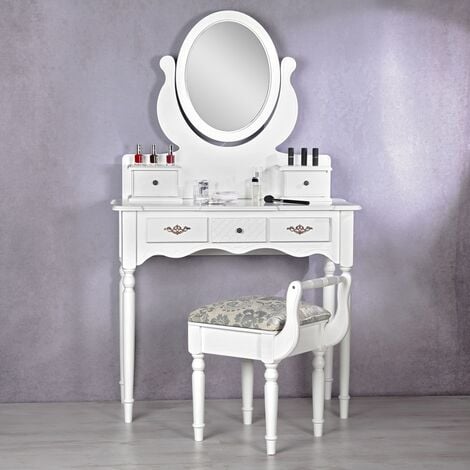 Vintage Schminktisch Weiss Schminkkommode Toiletten Shabby Chic Frisierkommode