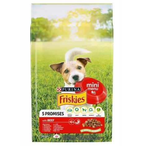 FRISKIES Mini Menu Bœuf aux Légumes - nourriture sèche pour chiens - 1,5 kg