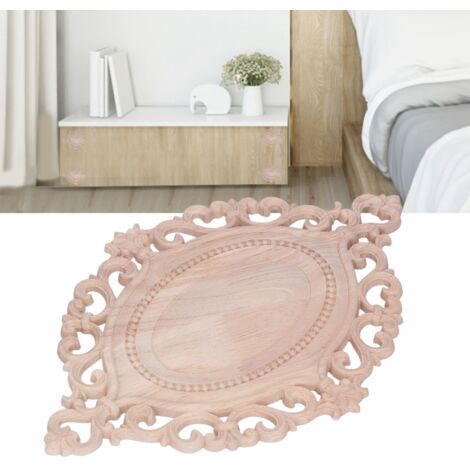 Friso de madera de alta calidad [aplique de pared de madera] modelo RBW28 para armarios y ventanas - Diseño histórico natural y duradero (28 cm x 20 cm)