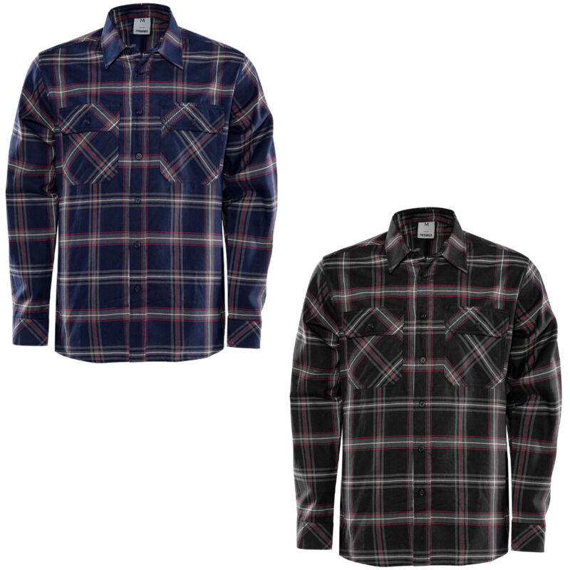 Fristads 7421 MSF Chemise de travail en flanelle - M - Bleu