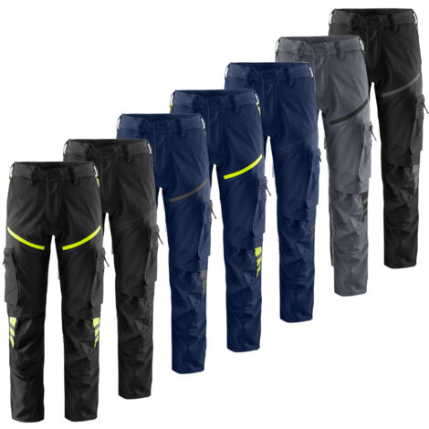 Fristads Stretch 2653 LWS pantalón de trabajo multibolsillos - 52 (EU) - Grigio/Nero