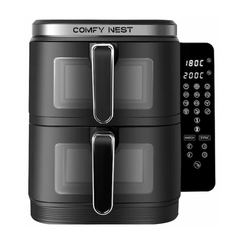 Friteuse à air chaud Air fryer double panier verticale avec fenêtre 11L 2800W Comfy Nest CN06184
