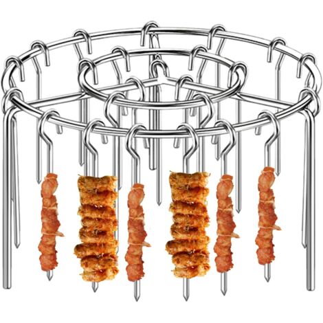 Friteuse à air en acier inoxydable – Kit barbecue Air Fryer  Bâton de barbecue Airfryer Accessoires  Brochettes à viande  Acier inoxydable – Accessoires de barbecue pour cuisiniers à la maison