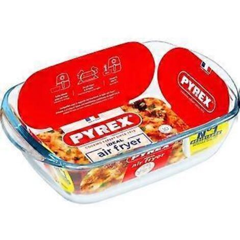 Friteuse à air plate - PYREX - 1450143 - Rectangulaire - Verre borosilicate - 23 x 15 cm TRANSPARENT