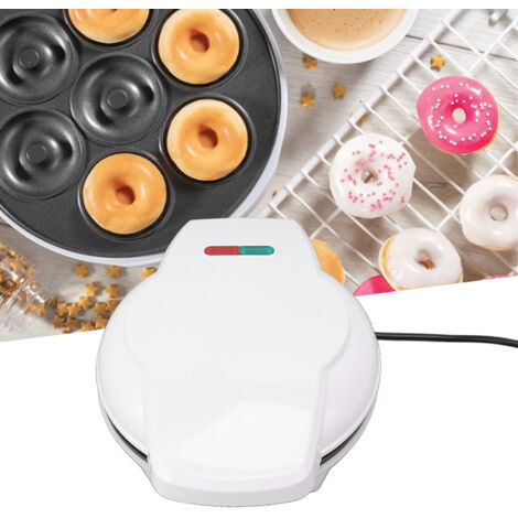 Friteuse à Donuts Mini 1200W [Mano] Aluminium ABS 20cm 7 Unités Blanc Antiadhésif Sécurité