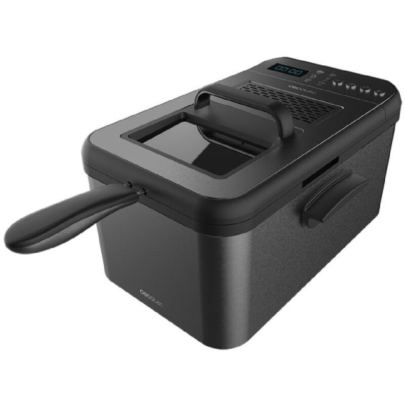 Cecotec - La friteuse numérique de 3,2 litres, withelegant design deblack tinted stainless steel e intègre 5 programmes préréglés.