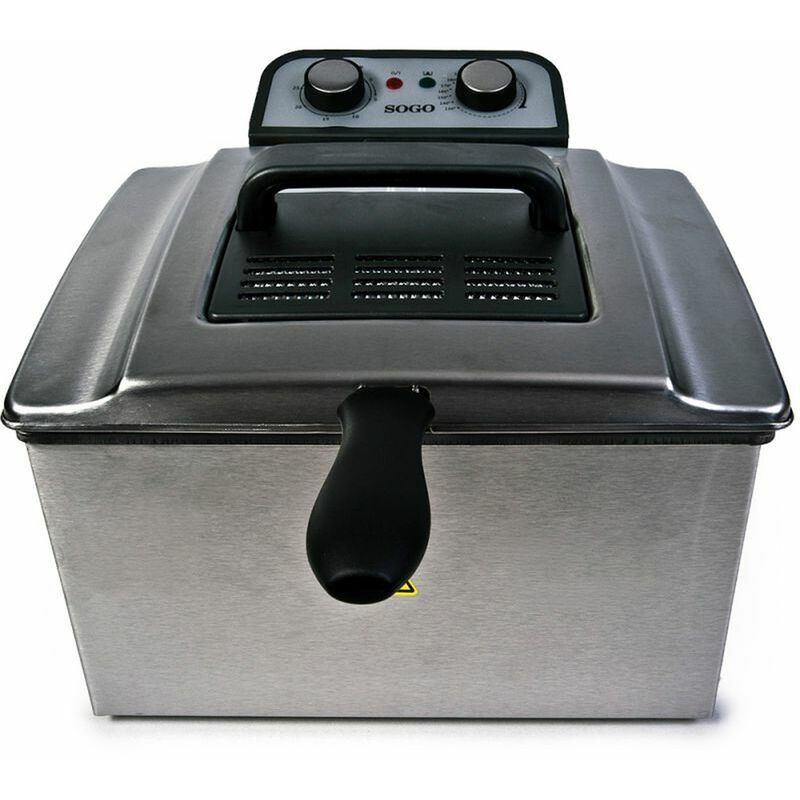 alpina Friteuse - 3 paniers - 5 litres - 2000 W - Thermostat jusqu'à 190 °C  - Anti-chauffage - Acier inoxydable : : Cuisine et Maison