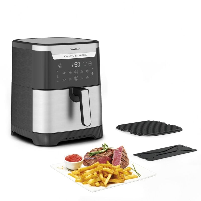 Moulinex - Friteuse sans huile Friteuse a air chaud et grill Easy Fry & Grill Digital 2-en-1 xxl Inox EZ801D10