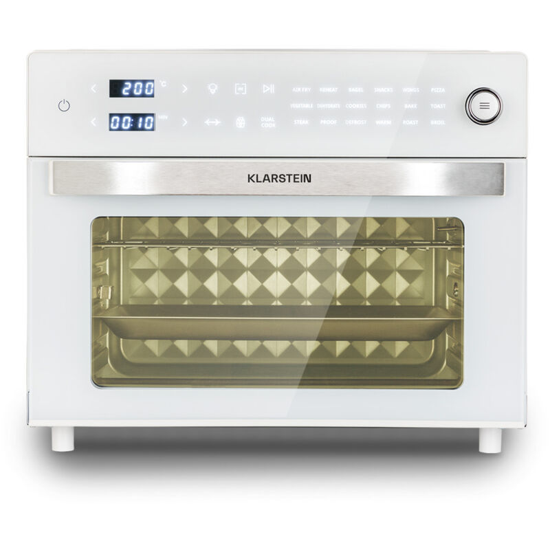 Klarstein - Airfryer, Friteuse à air chaud , 1800 w ,30 litres , Friteuse électrique, 18 programmes, Friteuse sans huile, Blanc