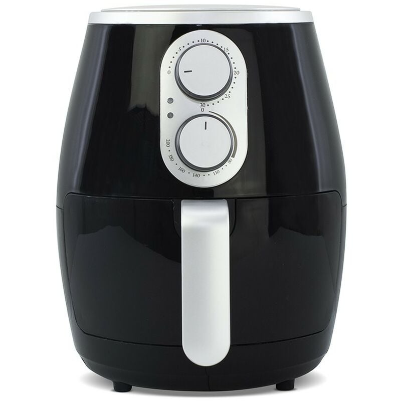 Mediawave Store - Friteuse à air manuel BigChef jusqu'à 200°C capacité 4 lt puissance 1500W Couleur: Noir