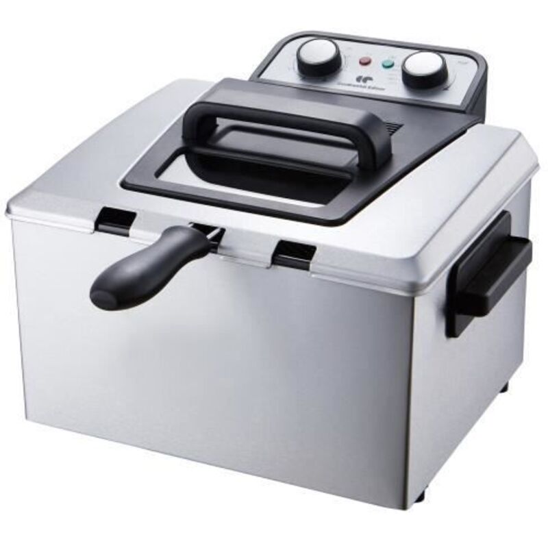 Continental Edison – Friteuse électrique 5 L CEFR5IN3P – 3 paniers – Température jusqu'à 190°C – Puissance 2740-3270W – Acier inoxydable
