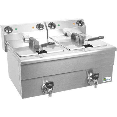 Friteuse de table électrique avec vidange - 2 x 10 l - AFI COLLIN-LUCY
