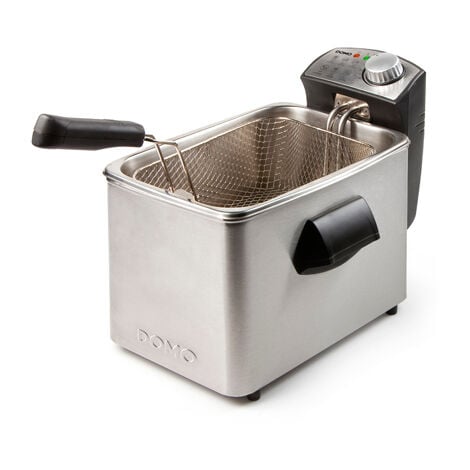 Friteuse simple cuve 7 litres avec couvercle inox sans robinet de vidange -  RETIF