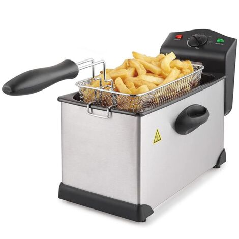 Friteuse électrique 3L 2000W – Tube de chauffage rapide – Minutage précis – Panier en acier inoxydable – Pour frites croustillantes – Royalty Line - EFT2000L