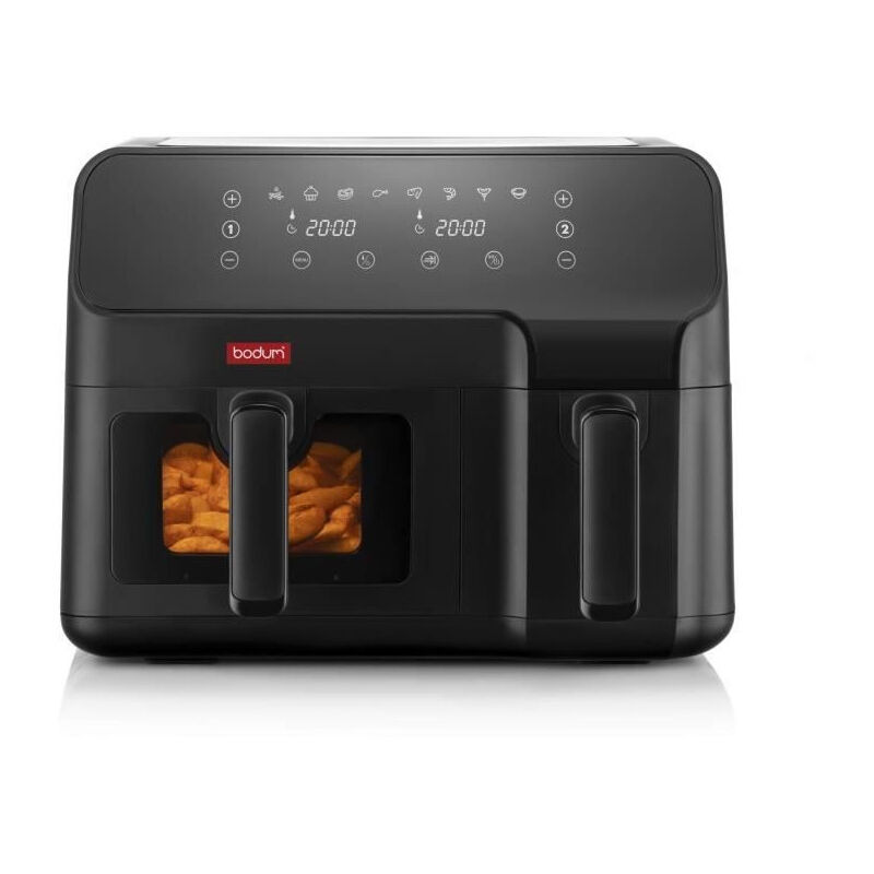 Bodum - Friteuse électrique a air pulsé melior - Double compartiment 3,2 l et 5,1 l - 2 700 w - Noir
