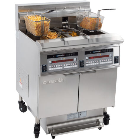 Friteuse électrique avec filtration 2 x 22 litres 17+17kW - Casselin