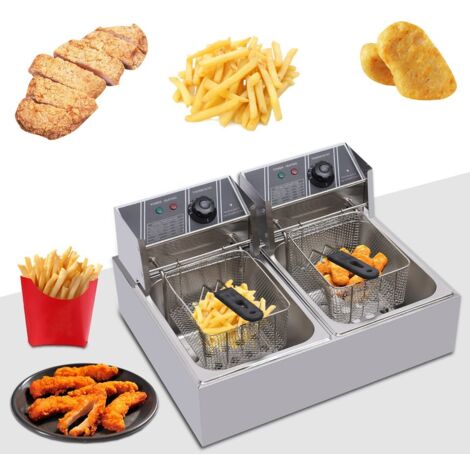 Friteuse électrique de plan de travail 5000W Réservoir unique Restaurant commercial