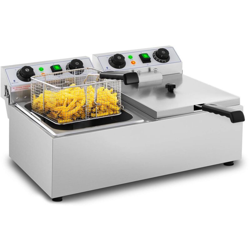 Royal Catering - Fryer électrique - 2 x 10 litres - Timer - 230 v