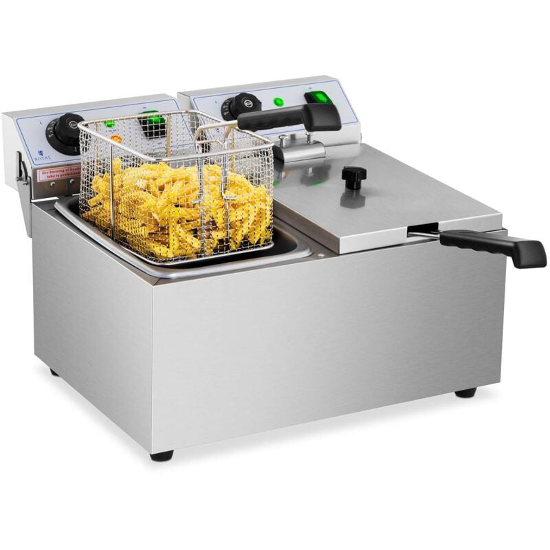 Royal Catering - Friteuse Électrique Double Friteuse De Restaurant Éléments Amovibles 2x8L 3200 w