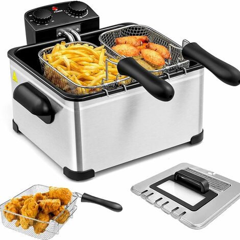 Friteuse électrique Pro 2x10L Inox Pour Frites Et Snacks