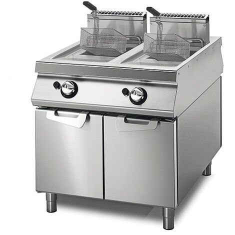 Friteuse Gaz 13+13 Litres sur Coffre avec Portes - Virtus
