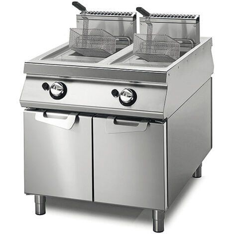 Friteuse Gaz 22+22 Litres sur Coffre avec Portes - Virtus