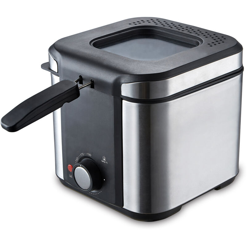 Alfa - Friteuse inox 900w couvercle en verre 1,0 litre küken