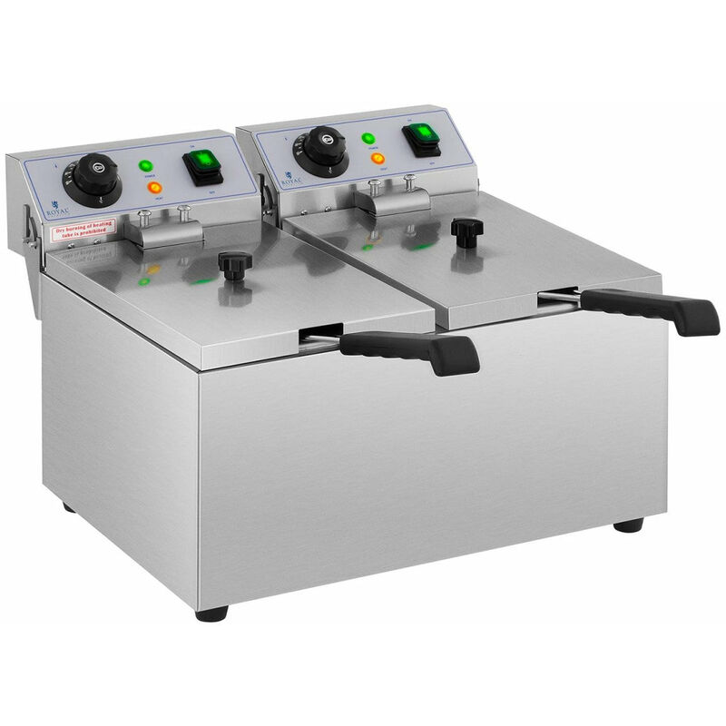 Helloshop26 - Friteuse électrique professionnelle restaurant 2 x 8 litres 230 volts