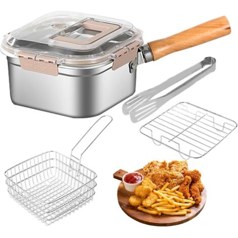 Friteuse - poêle multifonctionnelle - en acier inoxydable - anti -