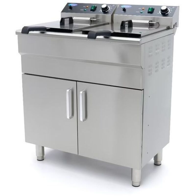 Friteuse Professionnel ECO 2x16 L - 2 paniers - avec robinet de vidange et support - 230V, MONO