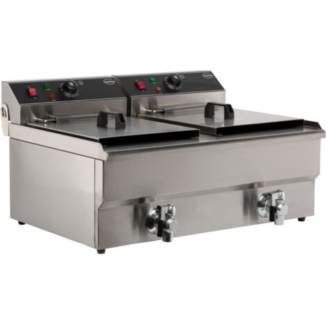 Friteuse professionnelle Électrique - 2 x 10 Litres - Vidange - 2 x 5 kW - Combisteel